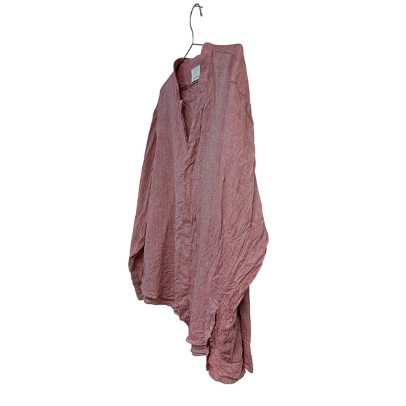 Murano Baird McNutt V Neck Button Front Shirt 100% Linen Brick Red XXL - Picture 2 of 8